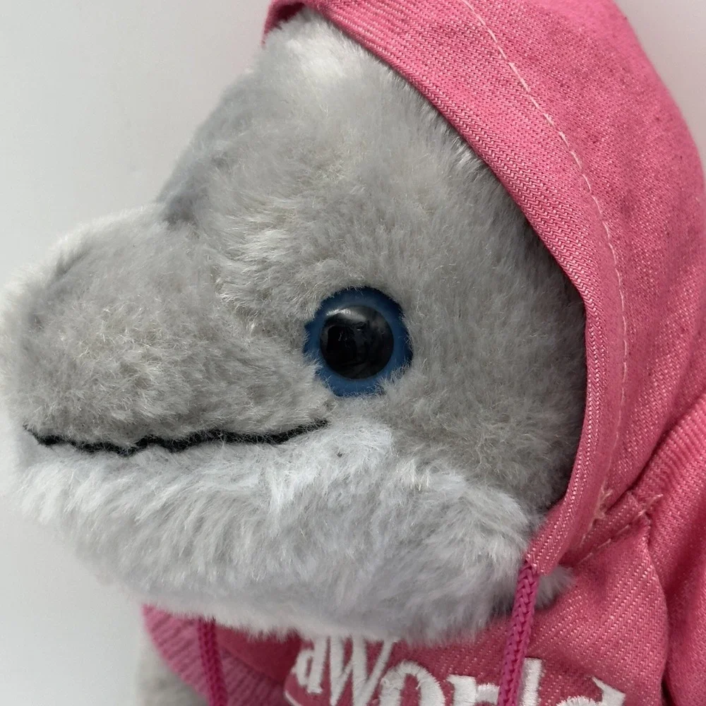 The Petting Zoo Sea World Rescue Plush Dolphin Pink Hoodie‎ 10